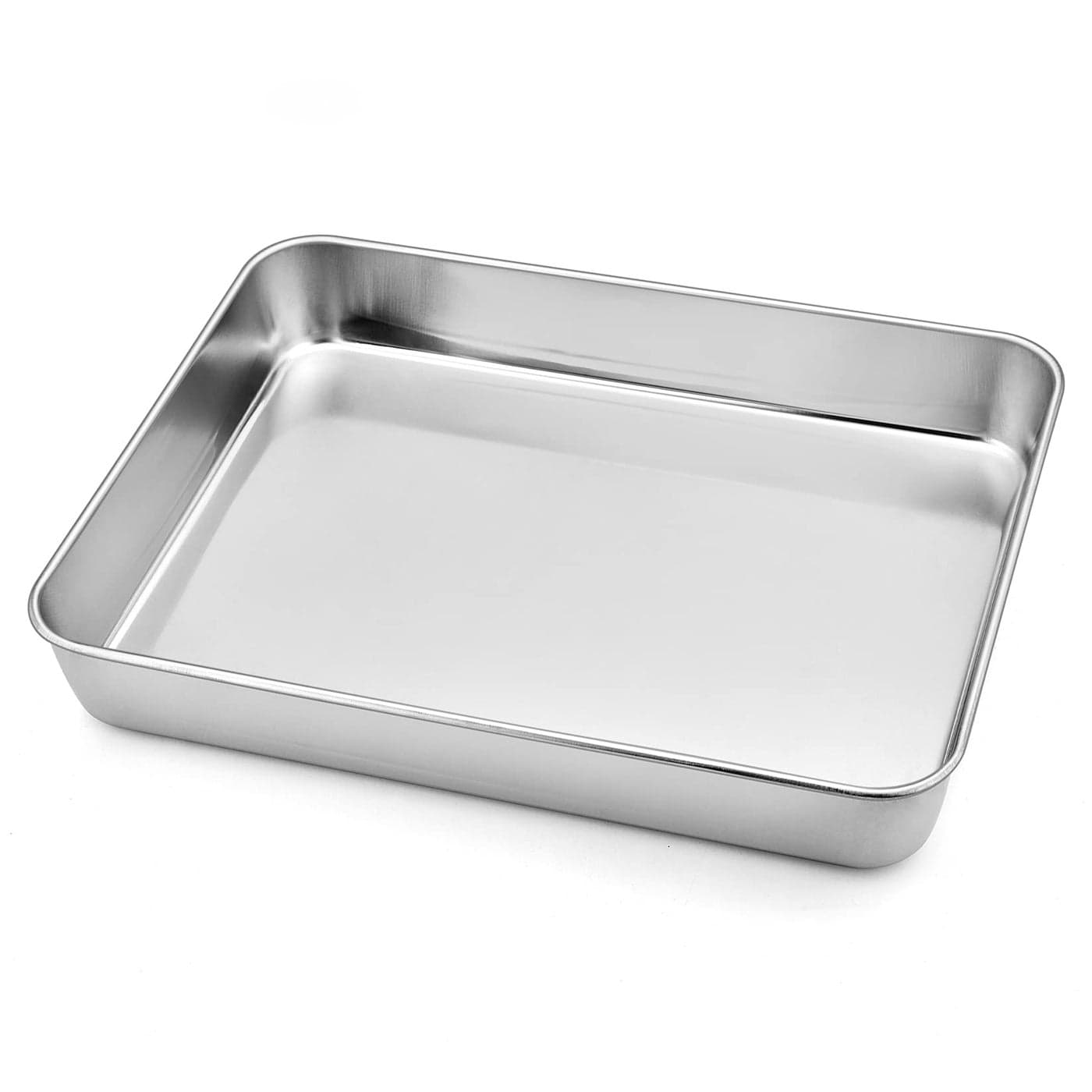 PP CHEF Stainless Steel Sheet Cake Pan Rectangular Baking Pan for Lasagna Brownie Meats Cookie Tray Fits in Toaster Oven Easy Clean Heavy Duty 93 Inch 1Pc