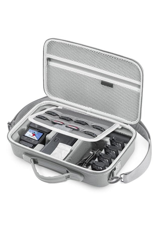 Waterproof Carrying Case for Osmo 360 Case Hard Shell Portable Leather PU Bag for DJI Osmo 360 Combo Accessories Travel Carrying Case with Shoulder Strap Handle (Large)