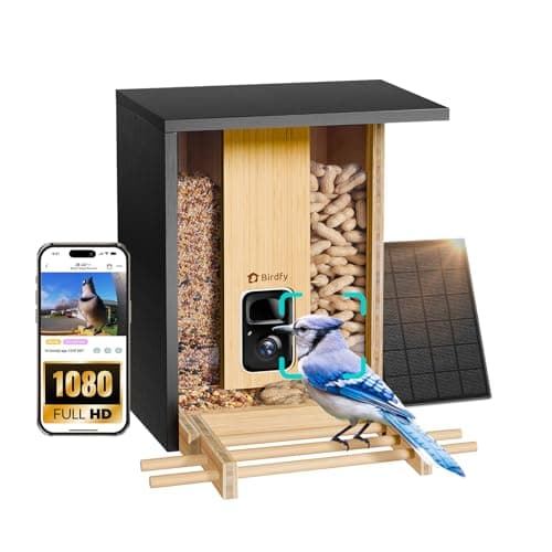 NETVUE by Birdfy Smart Bird Feeder with Camera Solar Powered, Permanent AI Identify 6000+ Bird Species & Motion Detection, Renewable Upgraded Bamboo Wood, Ideal Gift