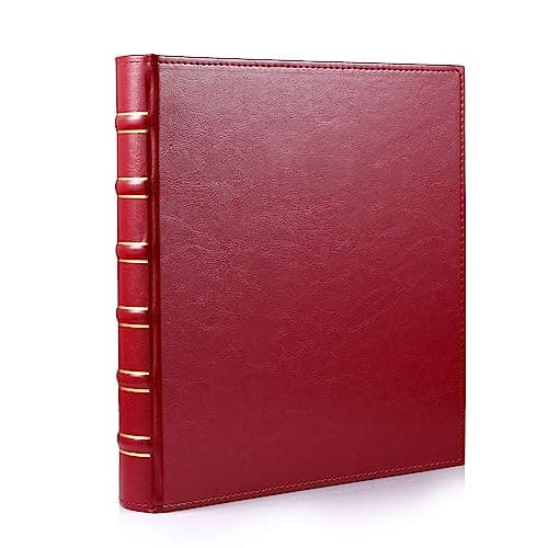 WOT I Deluxe Trading Card Binder 540 Pockets Collectible Card Binder Sleeves Refillable Leather 3 Ring Binder with Double Sided Pockets for Holding Cherished Cards Red