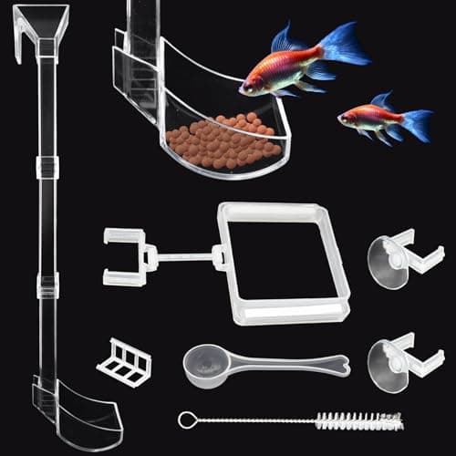 Shrimp Feeder Tube and Dish Set Aquarium Fish Feeder with Feeding Ring and Cleaning Brush Prevent Food Scattering