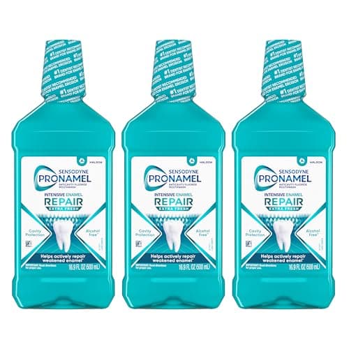 Sensodyne Pronamel Intensive Enamel Repair AlcoholFree Mouthwash to Help Actively Repair Enamel and Protect Against Cavities Extra Fresh 169 fl oz 3 Pack