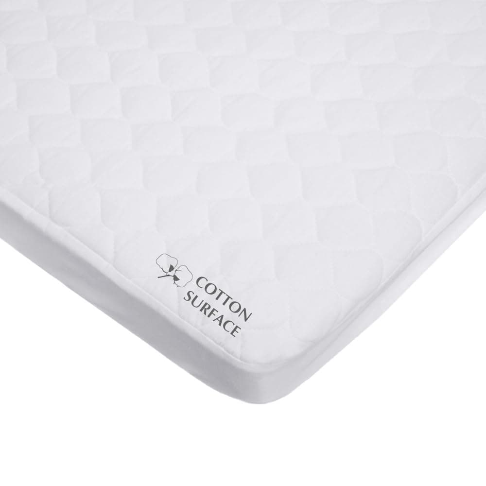 American Baby Company Waterproof Fitted PortaMini Crib Mattress Protector Quilted Cotton and Noiseless Mini Crib Pad Cover White 38 x 24
