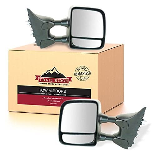 Trail Ridge Driver and Passenger Side Mirror Assembly Set Manual Foldaway Telescoping Towing Textured Black Compatible with 2004-2010 Nissan Titan XE 2011-2015 Nissan Titan S