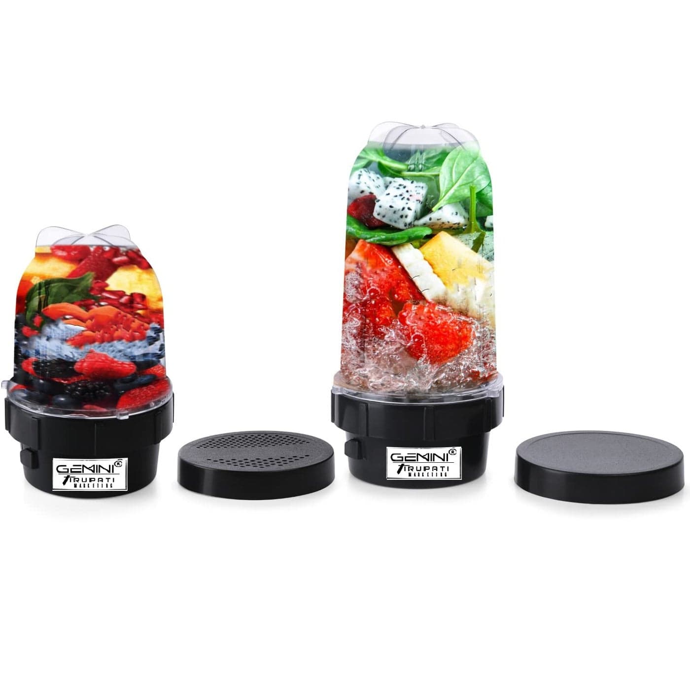 Gemini Best Origional Bullet Jar for Mixer Grinder Set of 2 530 ML 350 ML Black Company Since 1984 Manufacturing Marketing Servicing