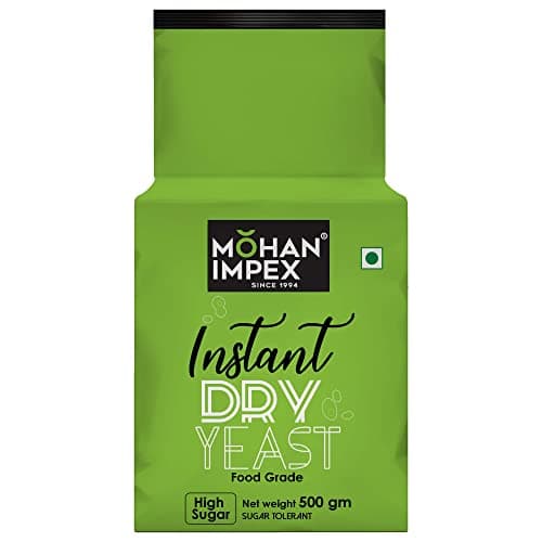 Mohan Impex 500g Instant Dry Yeast | Fast-Acting Yeast for Bread, Pizza Dough & Baking | Quick Rise, Gluten-Free, Easy-to-Use Powder for Perfect Results