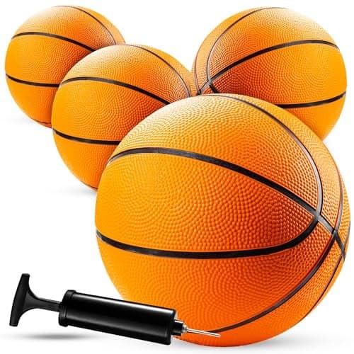 Bedwina Mini Basketball 7 Inch Size 3 Pack of 4 Mini Hoop Outdoor Set Indoor for Small Basketball Hoops Pool Parties Kids Sports Party Favors
