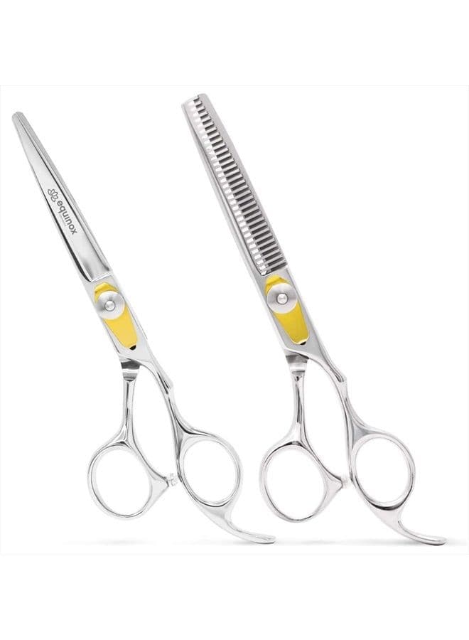 , Professional Hair Cutting Scissors Set - Thinning/Texturizing Shears Set - 6.5” Overall Length, Razor Edge Barber Scissors For Men & Women - Premium Shears For Salon & Home Use