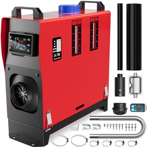 Diesel Heater 12V, 8KW Diesel Air Heater with 5L/1.3Gal Fuel Tank, All-in-One Portable Diesel Parking Heater with Remote Control & LCD Display, Fast Heating for Car RV Boat Truck Trailer Tent Garage