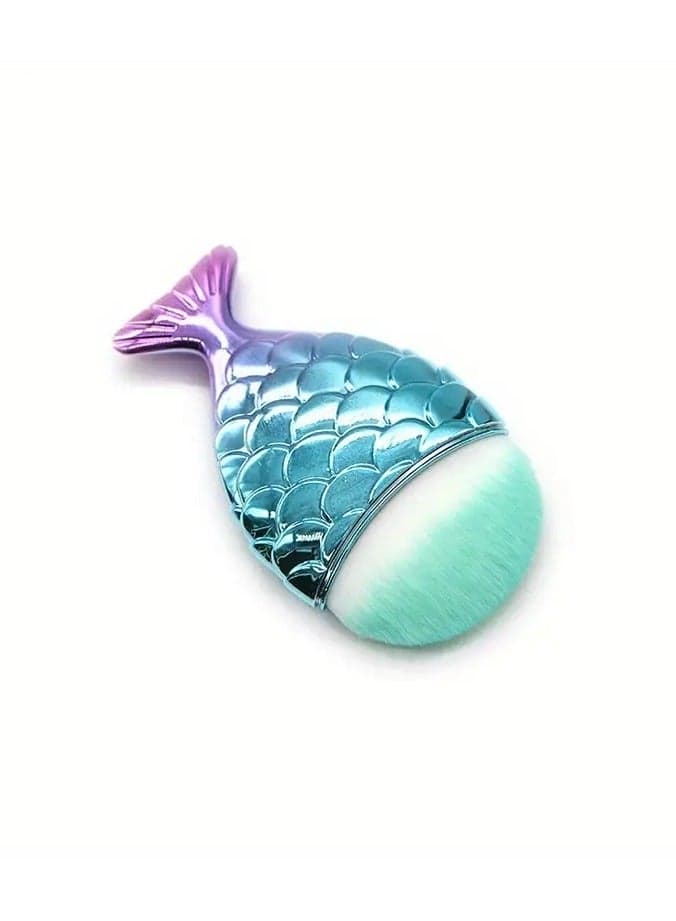 1PC Mermaid Foundation Brush Fishtail Design for Smooth and Even Application of Foundation Powder and Blush Perfect for Beauty Lovers