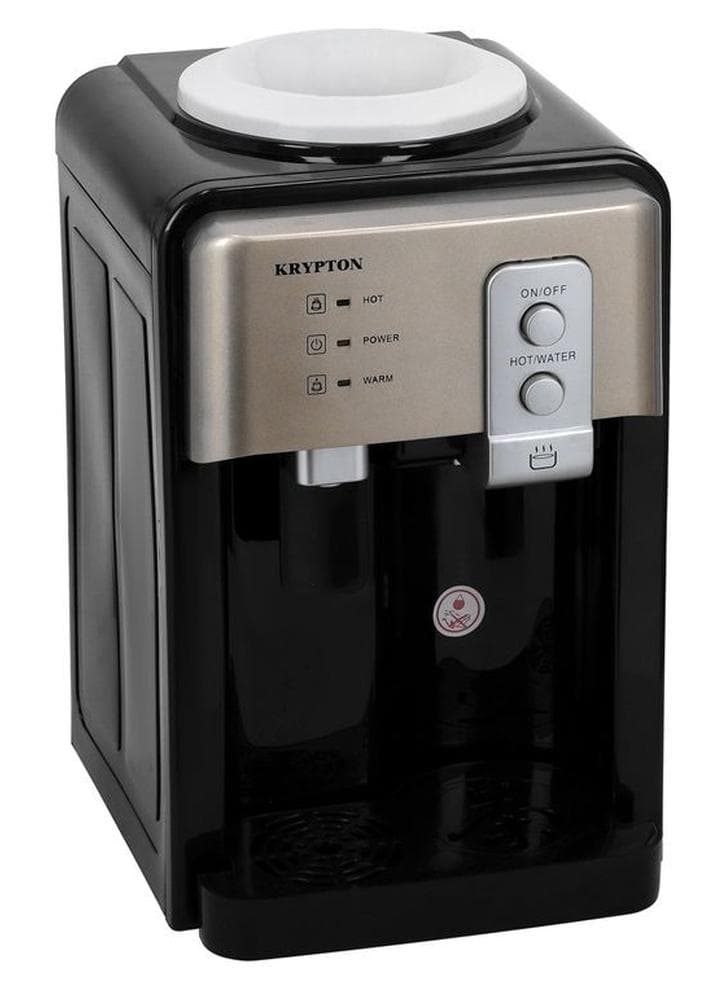 Hot and Normal Water Dispenser, 2 Taps | Stainless Steel Water Tank & Plastic ABS Housing Water Dispenser KNWD6380 Black and Gold