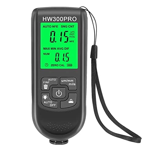 EMVANV Paint Thickness Gauge, Digital Meter Probe Paint Thickness Gauge Zero Calibration Digital Display Car Coating LCD(Black)