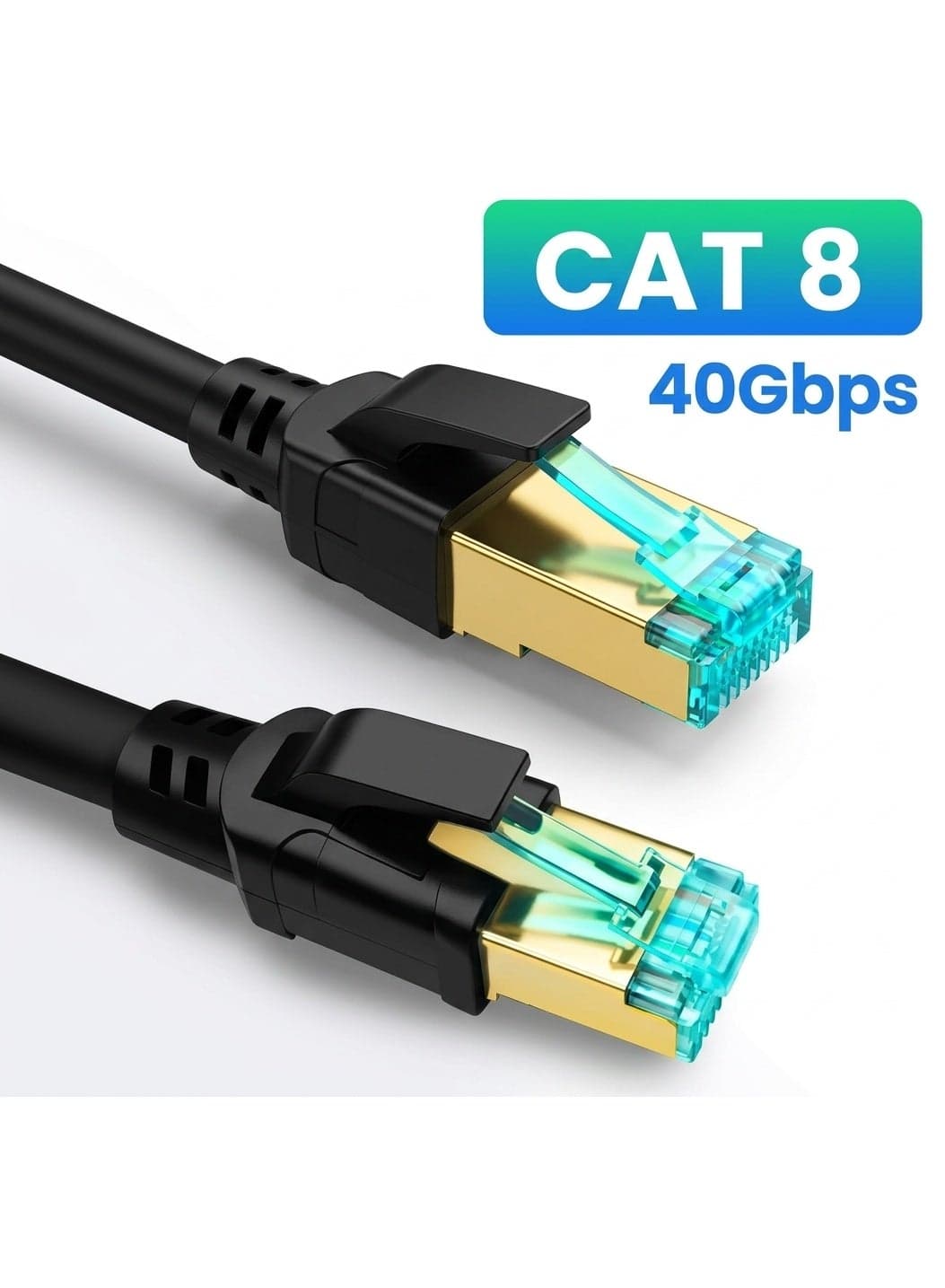 CAT8 Ethernet Cable 20M 40Gbps 2000MHz High Speed LAN Network Cable, 26AWG Shielded SSTP with Gold-Plated RJ45 Connector for Router, Modem, Gaming PC, Laptop, Switch, Ultra Fast Internet Cable