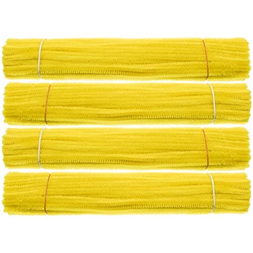 Waycreat 400 Pieces Pipe Cleaners Yellow Chenille Stem for DIY Art Craft Decorations (6mm x 12 Inch)