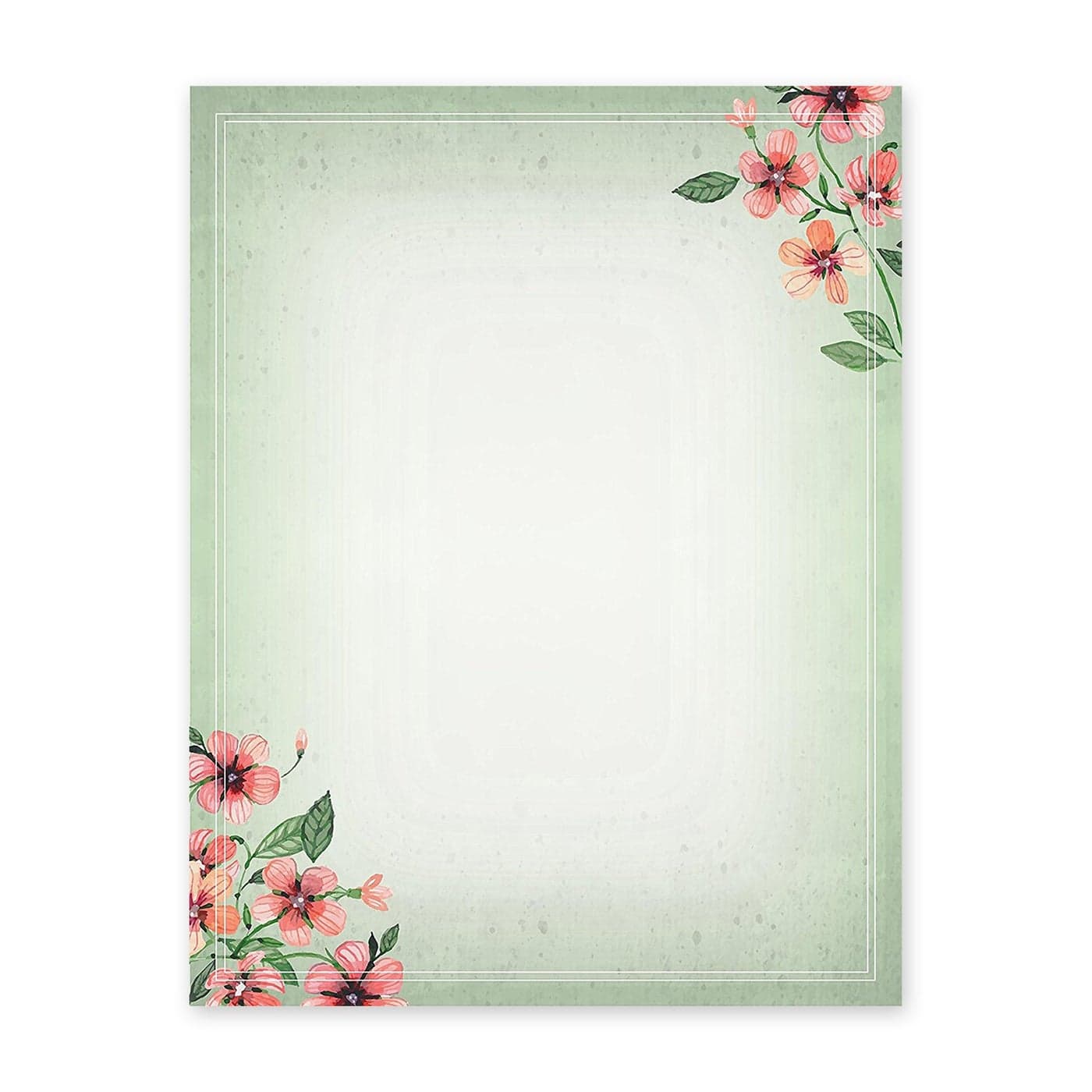 Stationery Writing Paper 100 Set Floral Letter Notes for DIY Invitation Kit Perfect Invitations for Bridal Shower Birthday Wedding Engagement Party VIP and All Occasions Green Nature Design