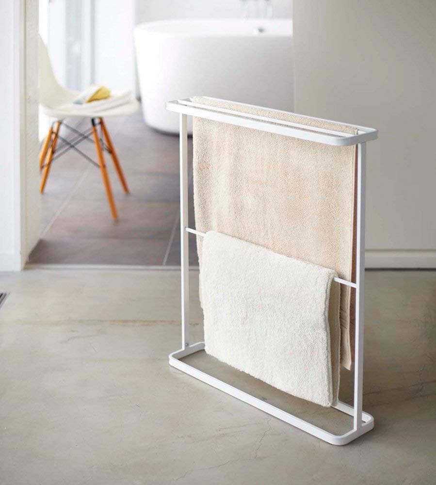 INDIAN DECOR. Metal Dian Decor 28707 Home Bath Towel Hanger/Towel Rack/Bathroom Storage/Towel Organizer/Bath Organizer/Towel Bar/Dryer - White