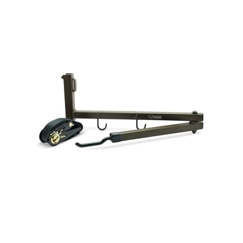 HME Durable EasytoAttach Secure Better Tree Stand Bow Hanger StrapOn wTwo Accessory Hooks HeavyDuty Ratchet Strap Extends to 25 210 x 700 x 1600