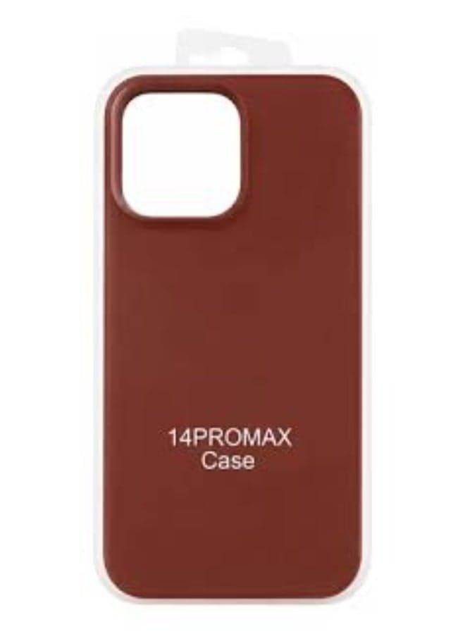 Brown Silicone Protective Case Compatible with iPhone 14 Pro Max, Soft Touch Slim Phone Cover with Microfiber Lining and Precise Cutouts for Everyday Use