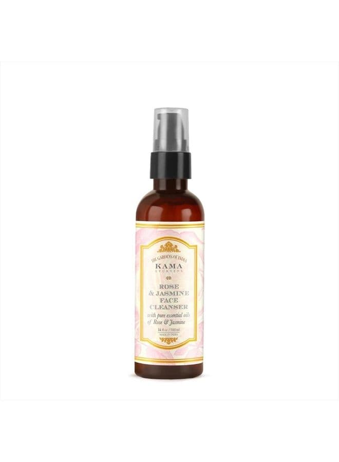 Kama Ayurveda Rose and Jasmine Face Cleanser with the Pure Essential Oils of Rose and Jasmine, 100ml