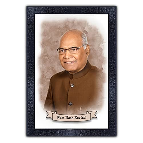 pnf UV Textured Framed Poster of Ram Nath Kovind with Wooden Synthetic Frame p-157 (13.5x19inch,Framed Print,Multicolour)