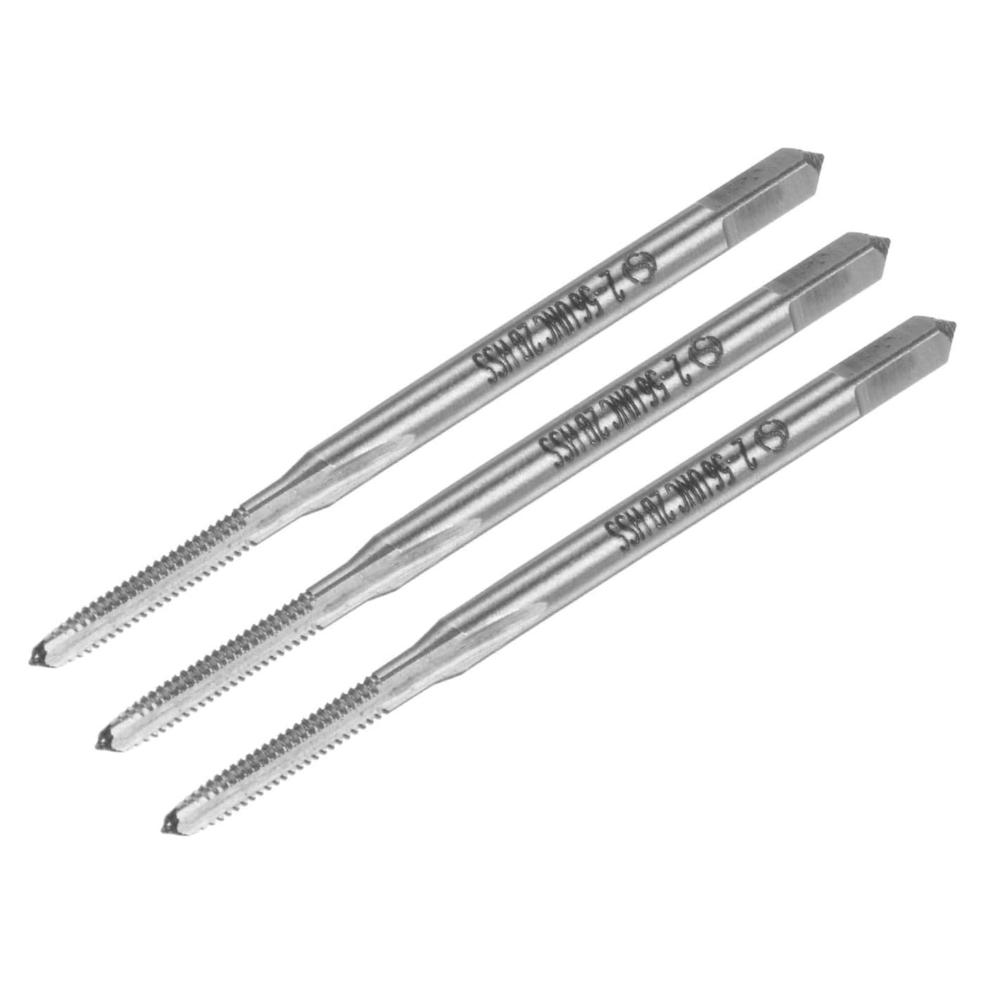 uxcell Machine Tap 256 UNC UNC Thread 2B Class 3 Flutes High Speed Steel Screw Threading Tap Tapping Tool 3pcs