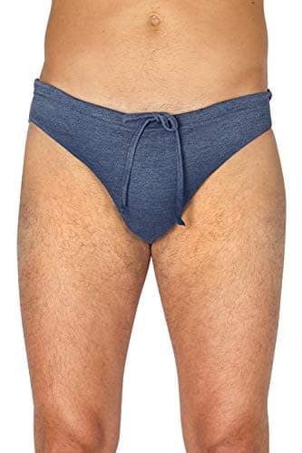 INTIMO Mens Comfy Soft Knit Bikini Brief, Denim Heather, Large