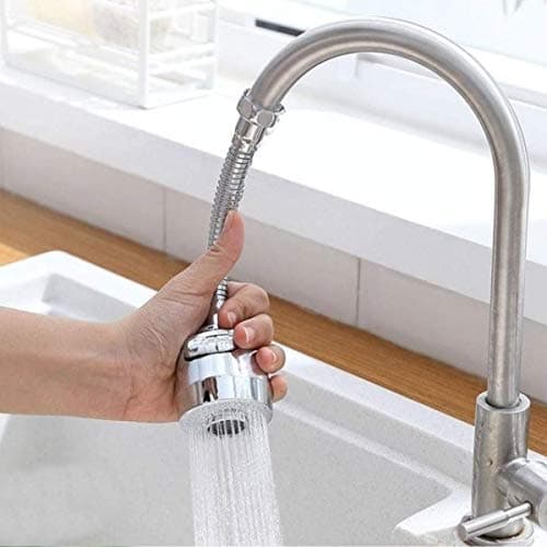 Leeonz 360 Degree Flexible Sink Tap Spray Nozzle with 2 Mode Spray Head for Kitchen Use