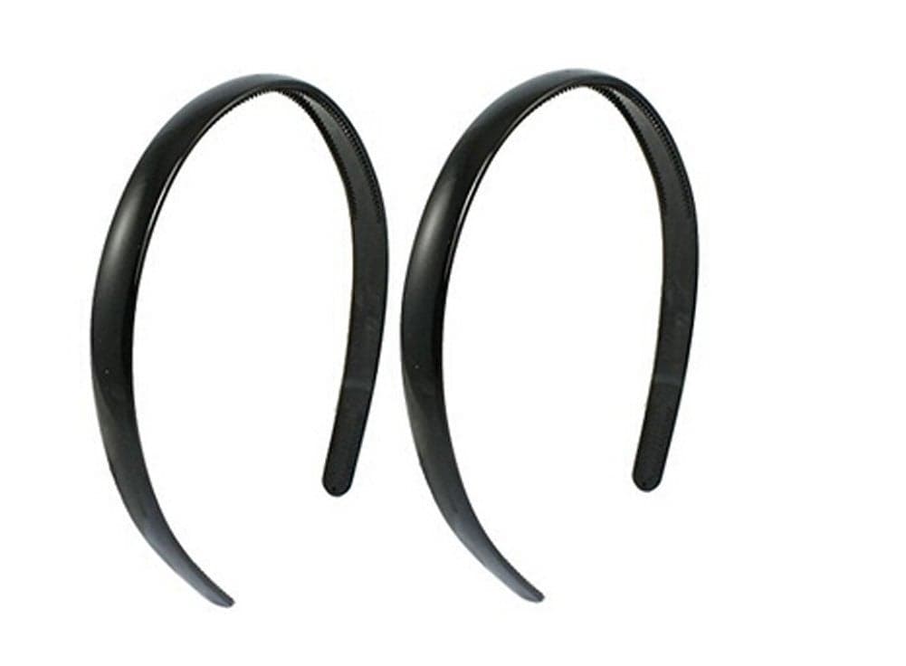 Suoirblss10Pcs Black Plastic Hairband Headwear with Teeth Hair Hoop Head Band Hair Band for Women Men