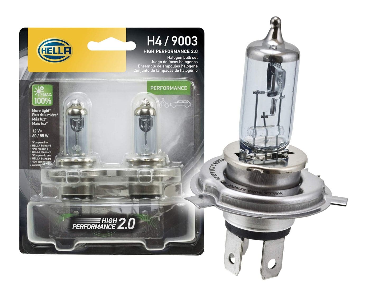 HELLA 9003 20TB High Performance Bulb 12V 6055W 2 Pack
