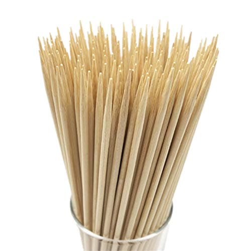 HOPELF 12" Natural Bamboo Skewers for BBQ,Appetiser,Fruit,Cocktail,Kabob,Chocolate Fountain,Grilling,Barbecue,Kitchen,Crafting and Party. Φ=4mm, More Size Choices 6"/8"/10"/14"/16"/30"(100 PCS)