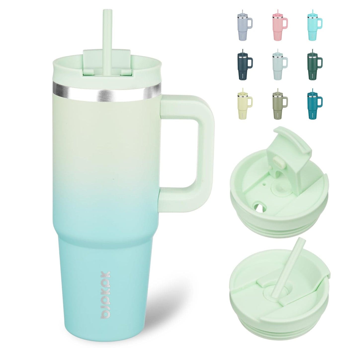BJPKPK Insulated Tumblers With Handle And Straw 30 oz Stainless Steel Tumbler Cups With LidMint