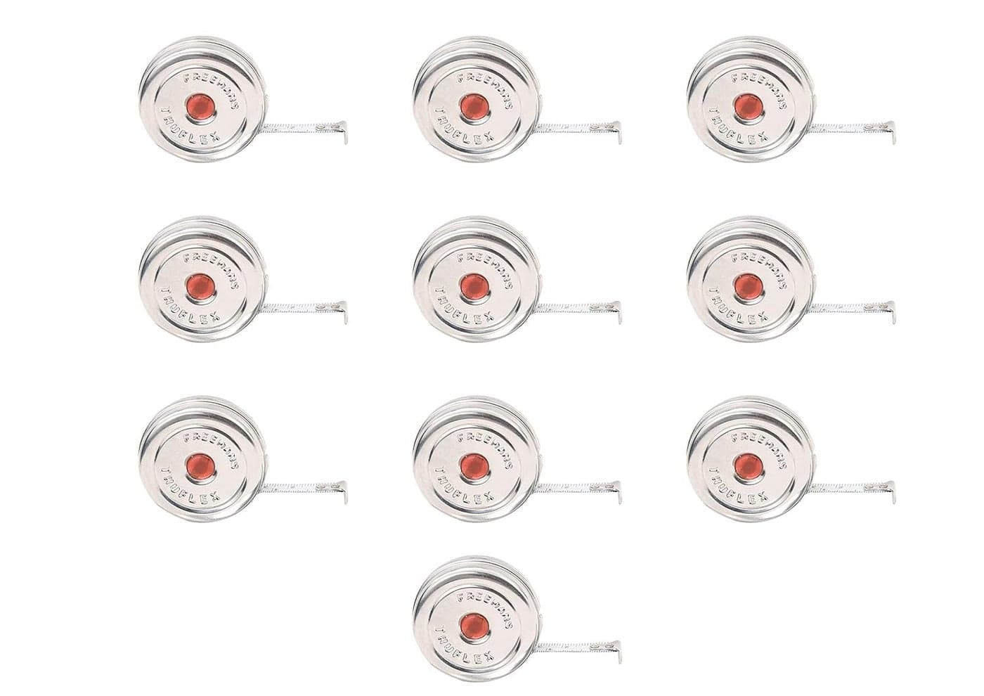 FREEMANS Truflex 3m:9.5mm Measuring Tapes (Set of 10 Pieces)