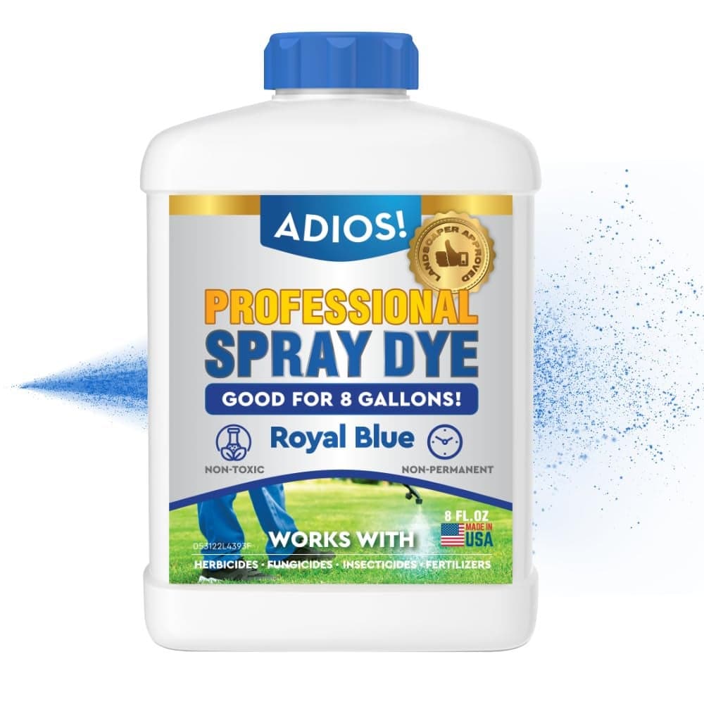 Adios Professional Blue Spray Dye Marker 8oz Makes 16 Gallons of Indicator for Grass and Lawn Care Safe for Mixing