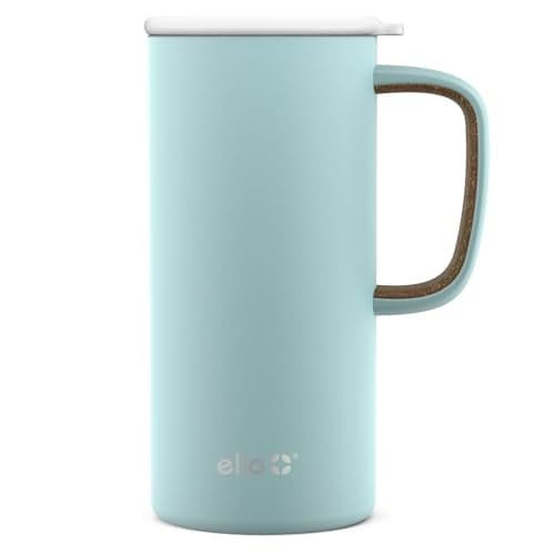 Ello Campy 18oz Stainless Steel Travel Mug with Handle and Leak Proof Lid | Vacuum Insulated Coffee Cup for Hot or Cold Drinks | Reusable, BPA Free | Gift for Coffee Lovers, Frost