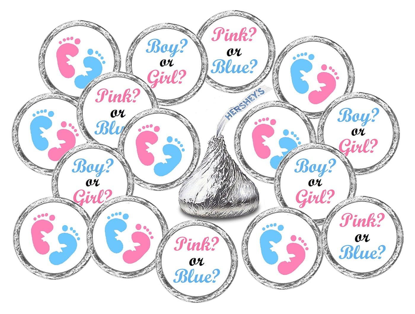 324 Pink and Blue Gender Reveal Baby Shower Favors Stickers for Baby Shower Or Baby Sprinkle Party Decorations Boy or Girl Kisses Stickers Baby Shower Gender Reveal Favors Labels Made in USA