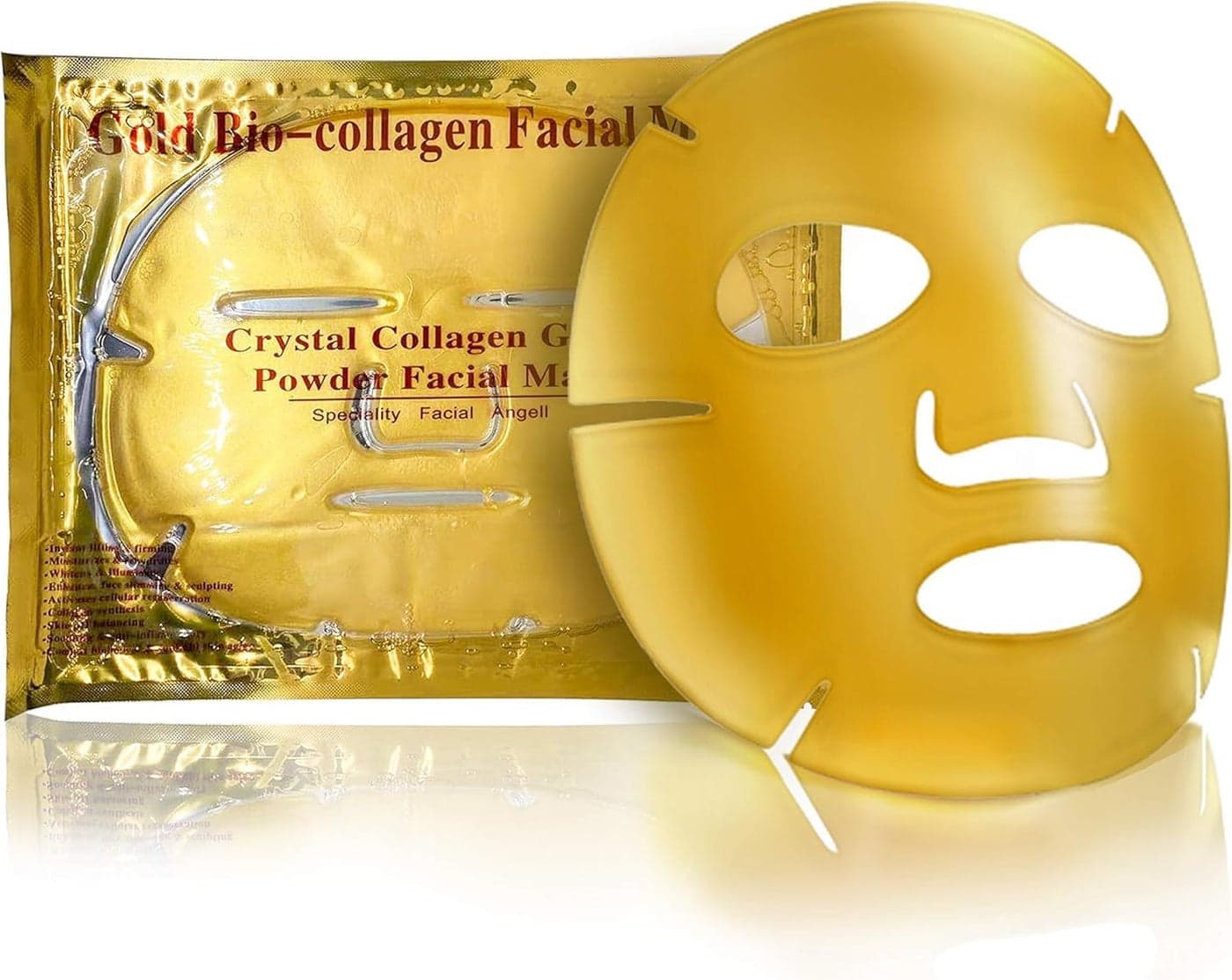 Suicune 5pcs x Gold Face Mask 24k Gold Crystal Gel Collagen Facial Masks Treatment Anti Aging Puffiness Skincare Anti Wrinkle Tighten Skin