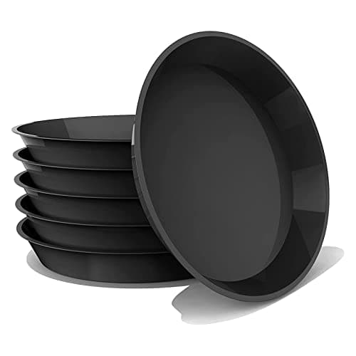 DUNPUTE 6 Pack Plant Saucer 12 14 16 18 20 22 Inch Plastic Plant Tray, Sturdy and Durable Flower Pot Container Accessories Plant Pot Saucers for Indoor and Outdoor (22 Inch, Black)