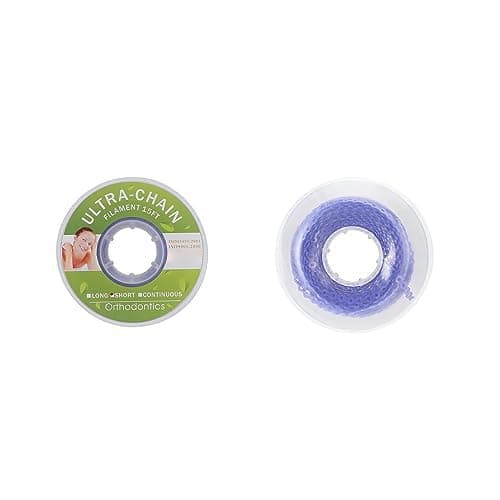 ANNWAH Dental Colorful Orthodontic Braces Rubber ChainsDental Rubber Chains for Braces Power Chains for Orthodontic TreatmentShortPurple 16