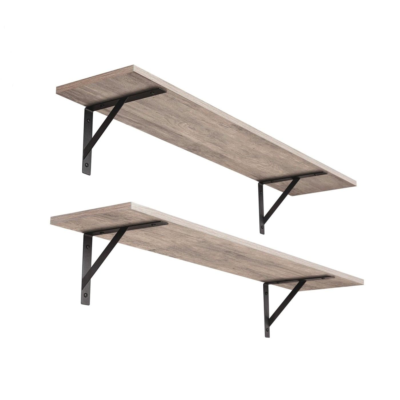 DINZI LVJ Long Wall Shelves 315 Inch Wall Mounted Shelves Set of 2 EasytoInstall Wall Storage Ledges with Sturdy Metal Brackets for Living Room Bathroom Bedroom Kitchen Greige