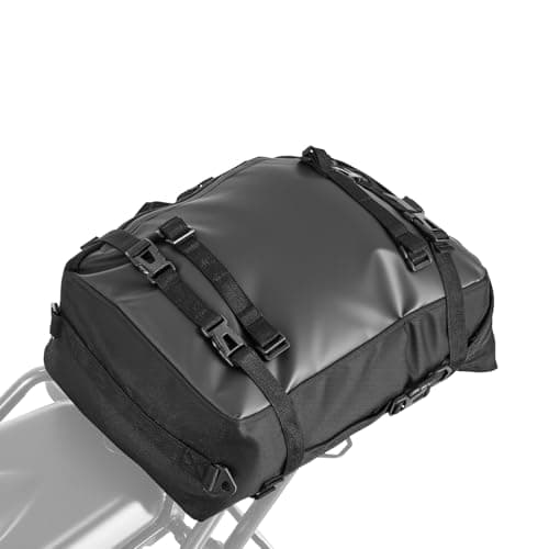 VEVOR Motorcycle Tail Bag 30L Motorcycle Rear Seat Bag with Waterproof Rain Cover Outdoor Sports Motorbike Luggage Storage Trunk Rack Backpack with Shoulder Straps Universal Fit Rear Racks Black
