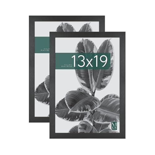 MCS Studio Gallery 13x19 Picture Frame Black Woodgrain Engineered Wood, Rectangle Photo Frame for Photos, Posters & Art Prints (2-Pack)