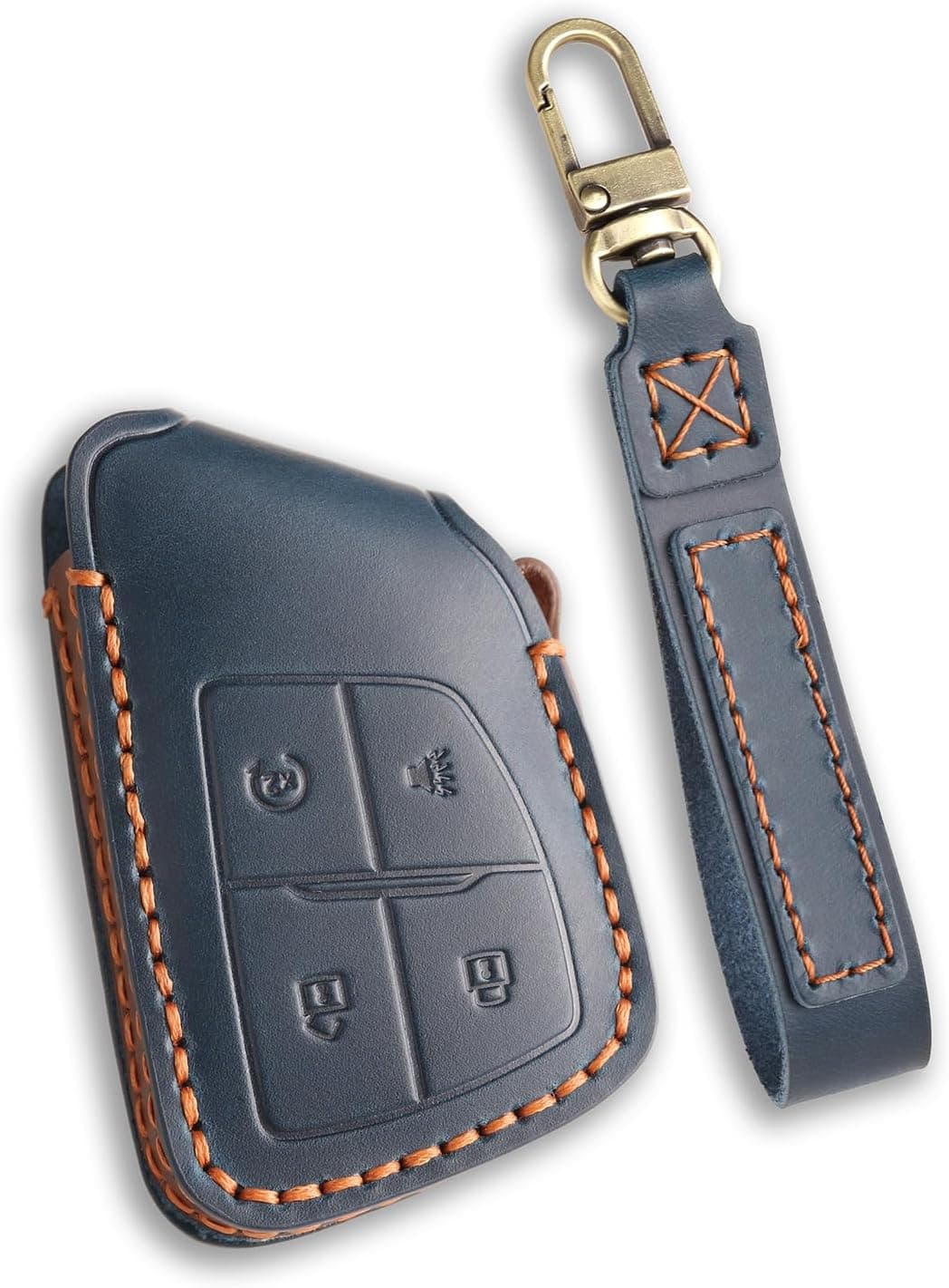 Hontumax Leather Key Fob Cover for Chevy and GMC