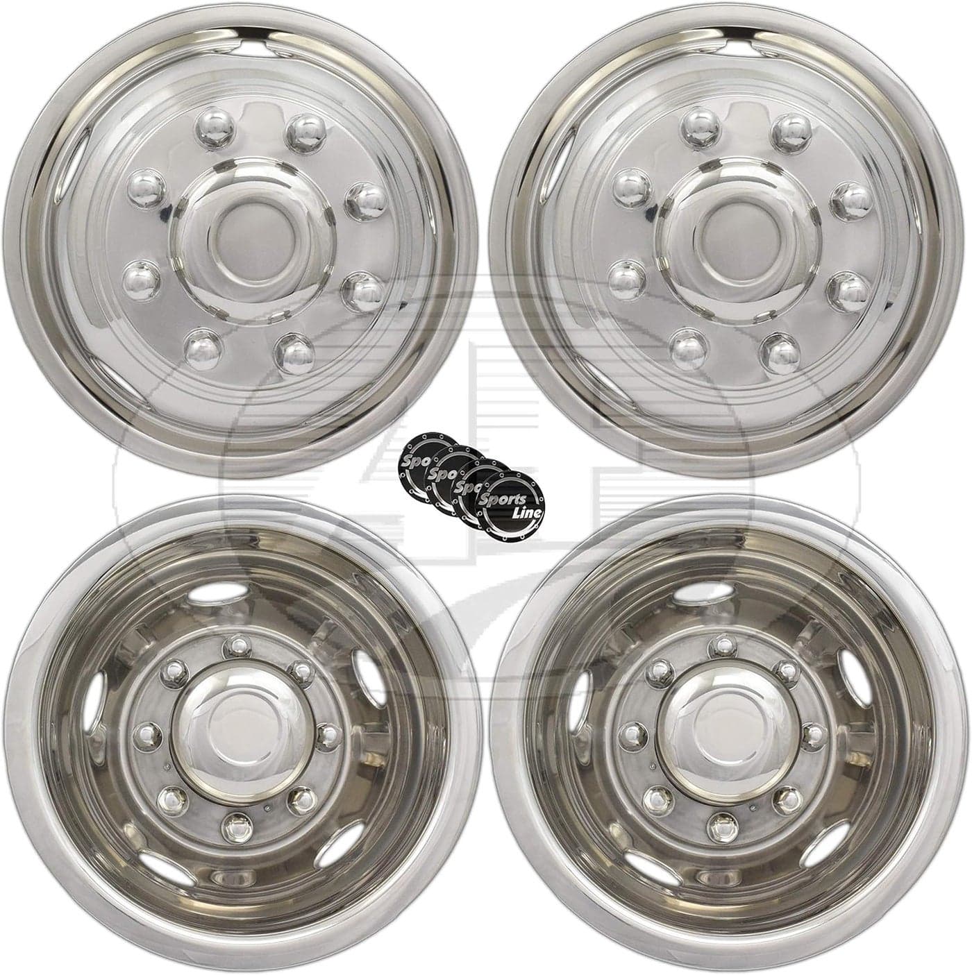 A+ 17" Stainless Steel Wheel Simulator for GMC 3500 and Dodge 3500