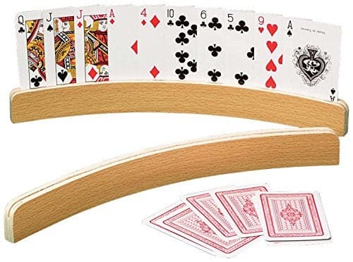14 Curved Shape Wooden Card Holders Set of Two Natural Finish