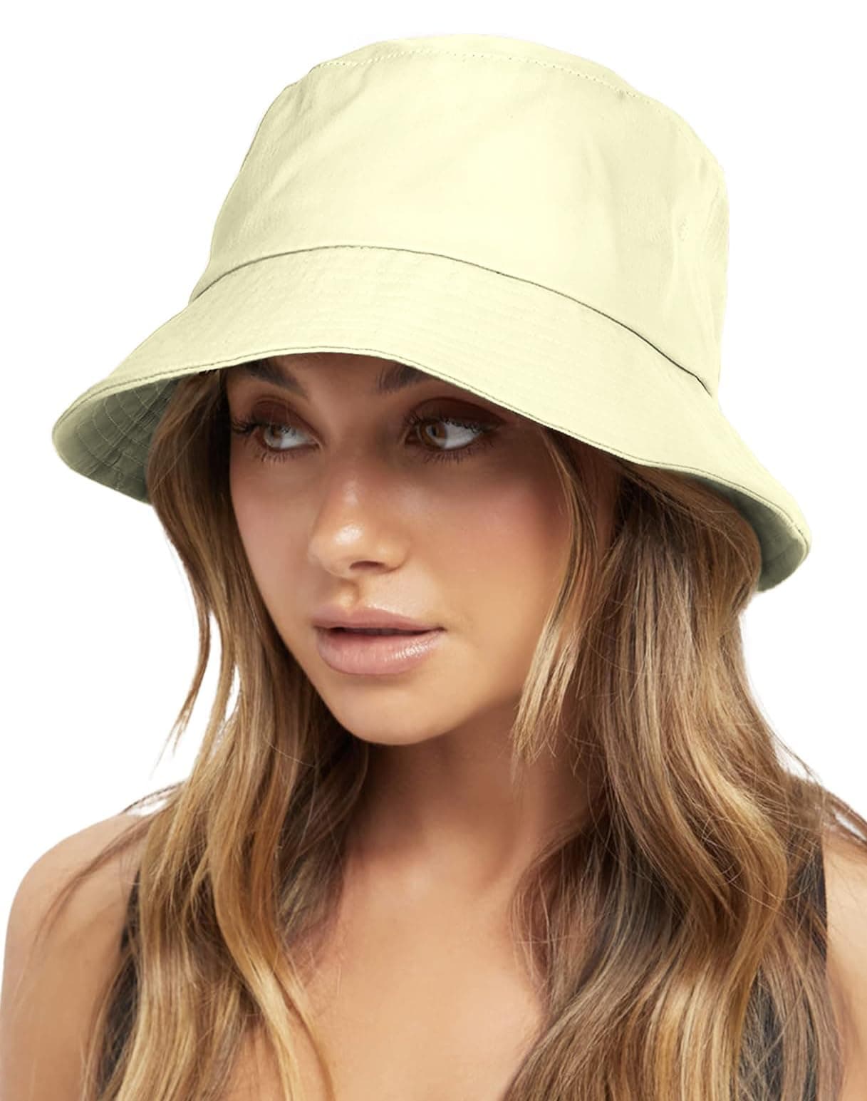 NORTHWIND Cotton Bucket hat for Women, Bucket hat for Men, Beach hat for Women, Sun Protection Cap for Man, Round hat for Men (Cream)