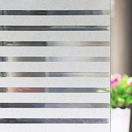 SUNBIRD� Window Film Frosted Glass Sticker for Bathroom II Kitchen II Home Etched Glass Vinyl Film (Stripe, 24 X 60 Inches)