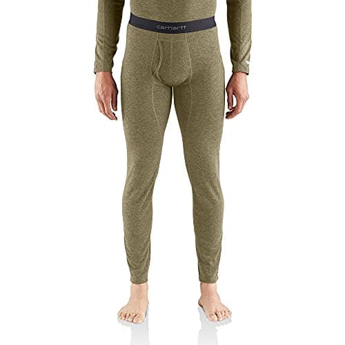 Carhartt Men's MBL121 Force® Midweight Synthetic-Wool Blend Base Layer - 2X-Large Regular - Burnt Olive Heather