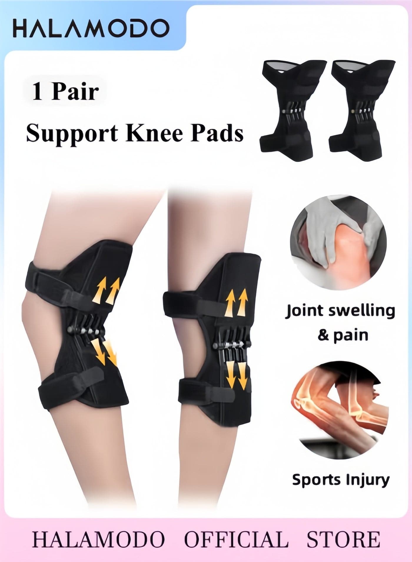 1 Pair Multifunctional Knee Support Strap Powerful Spring Design Reduces Exercise Pressure Comfortable and Breathable Material Suitable for High-Intensity Sports Knee Joint Protection