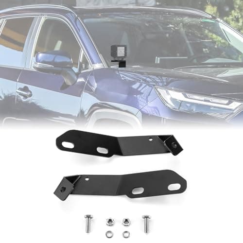 WeiSen Upper Hood Hinge Ditch Light Mount Brackets for Auxiliary Off Road Work Light Pods Compatible with Toyota RAV4 5th Gen 2019-2024