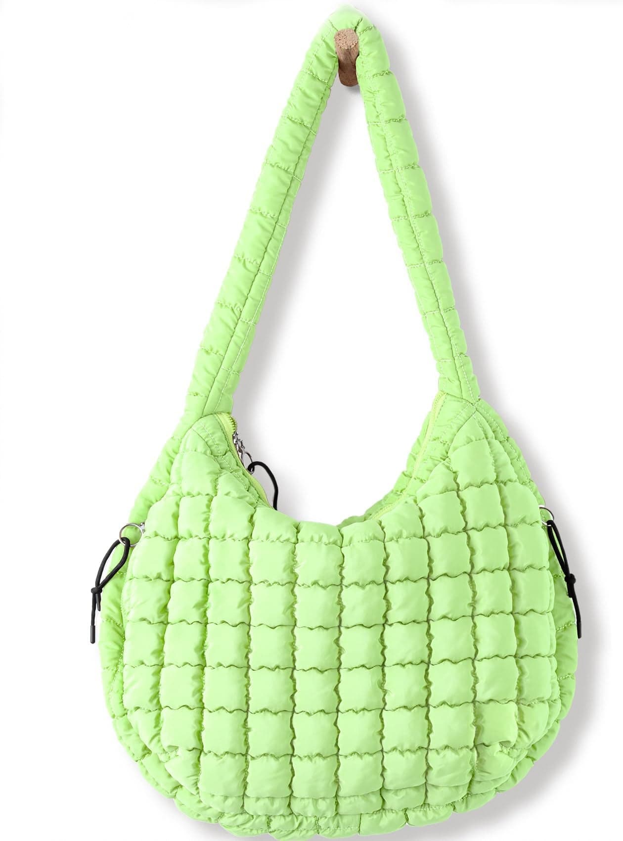 Babysun Puffer Tote Bag for Women Large Quilted Tote Bag Quilted Carryall Bag Soft Puffy Crossbody Bag Hobo Handbags Puff Purse, Green
